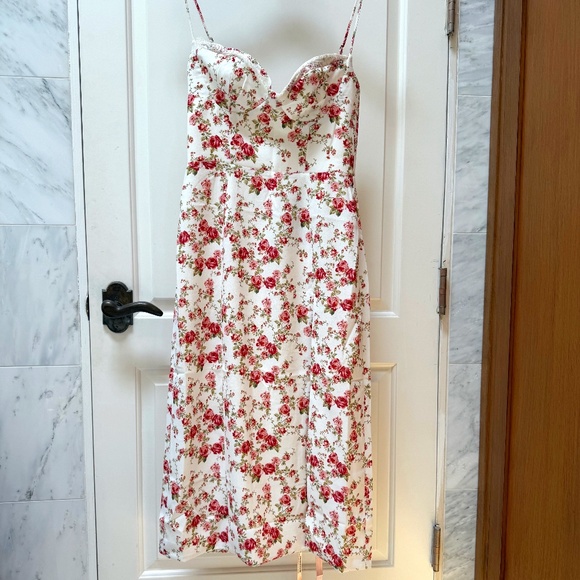HOUSE OF CB London:  Charlotte Rose Print Corset Midi Sundress, M   *NWT* - Picture 5 of 8